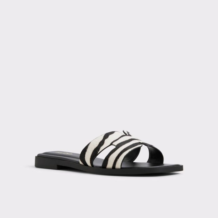 Itsandal White/Black Women's Animal Print Aldo Sandals White/Black Women