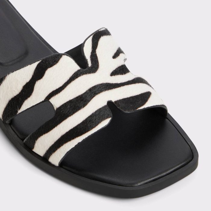 Itsandal White/Black Women's Animal Print Aldo Sandals White/Black Women