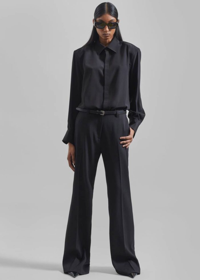 Jessie Leather Belt - Black The Frankie Shop Black Women Belts