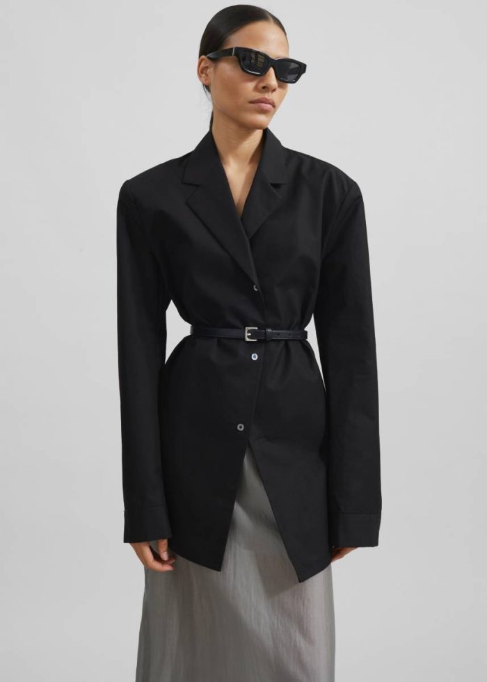 Jessie Leather Belt - Black The Frankie Shop Black Women Belts