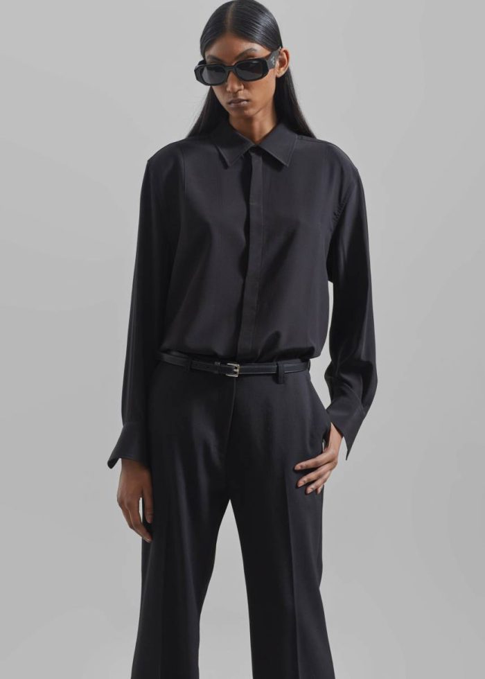 Jessie Leather Belt - Black The Frankie Shop Black Women Belts