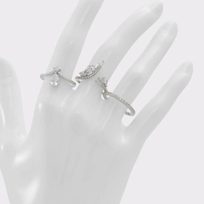 Jewelry Aldo Women Silver/Clear Multi Leraen Silver/Clear Multi Women's Rings