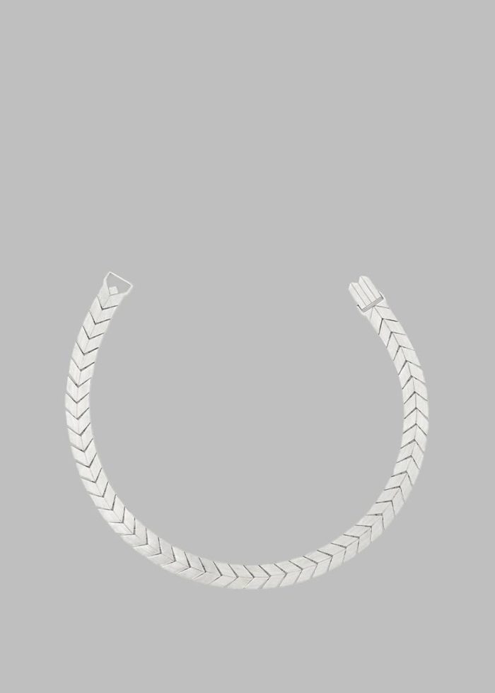 Jewelry Silver Bevza Flat Spikelet Choker - Steel Grey The Frankie Shop Women