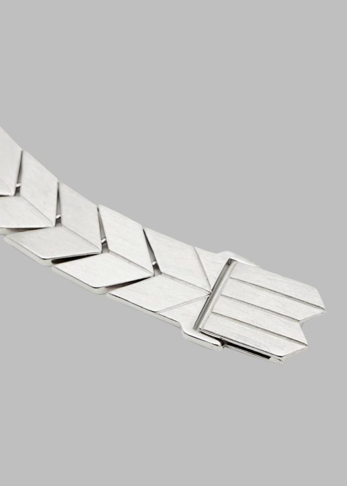 Jewelry Silver Bevza Flat Spikelet Choker - Steel Grey The Frankie Shop Women