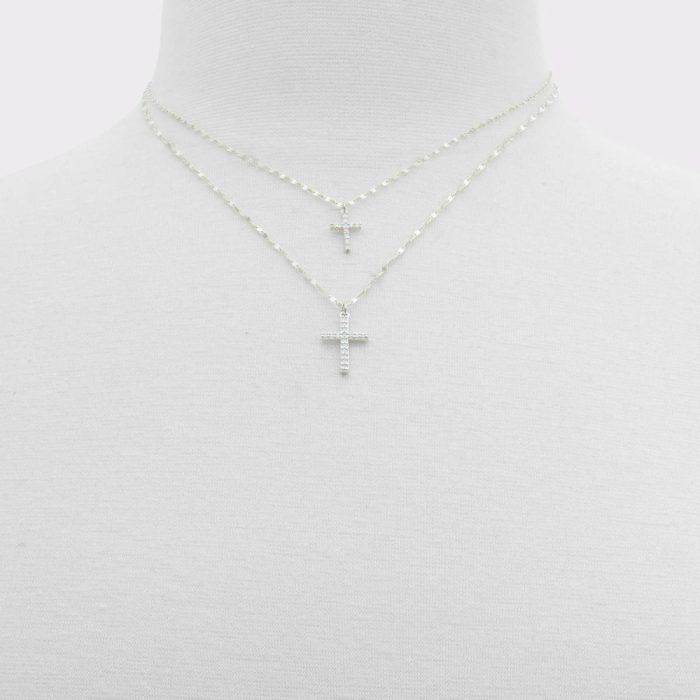 Jewelry Women Silver/Clear Multi Aldo Ulera Silver/Clear Multi Women's Necklaces