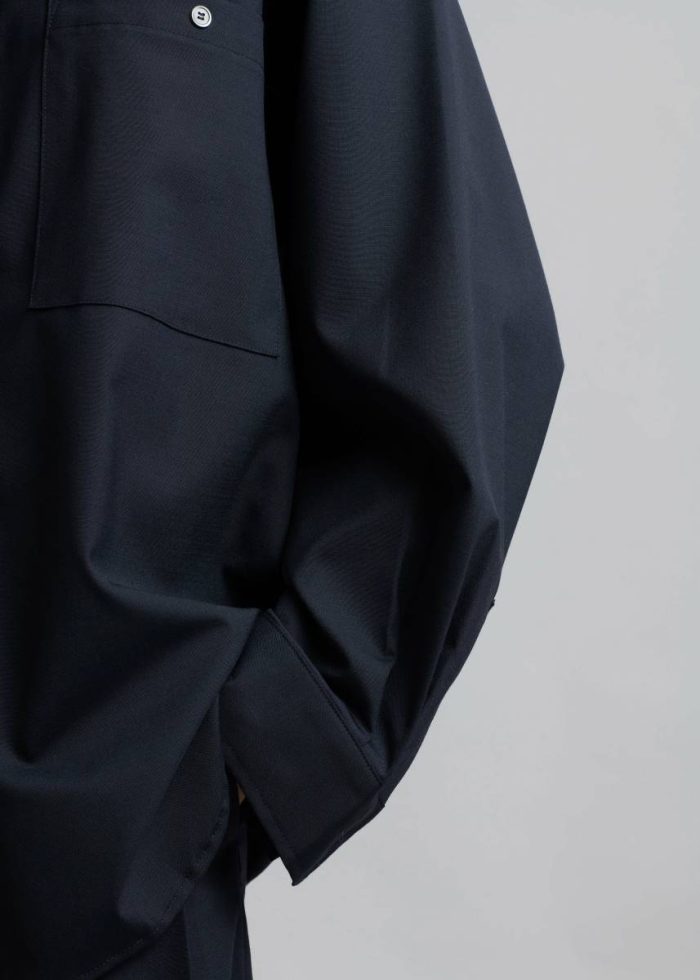 Jour Shirt - Deep Navy Tops Women The Frankie Shop Blue
