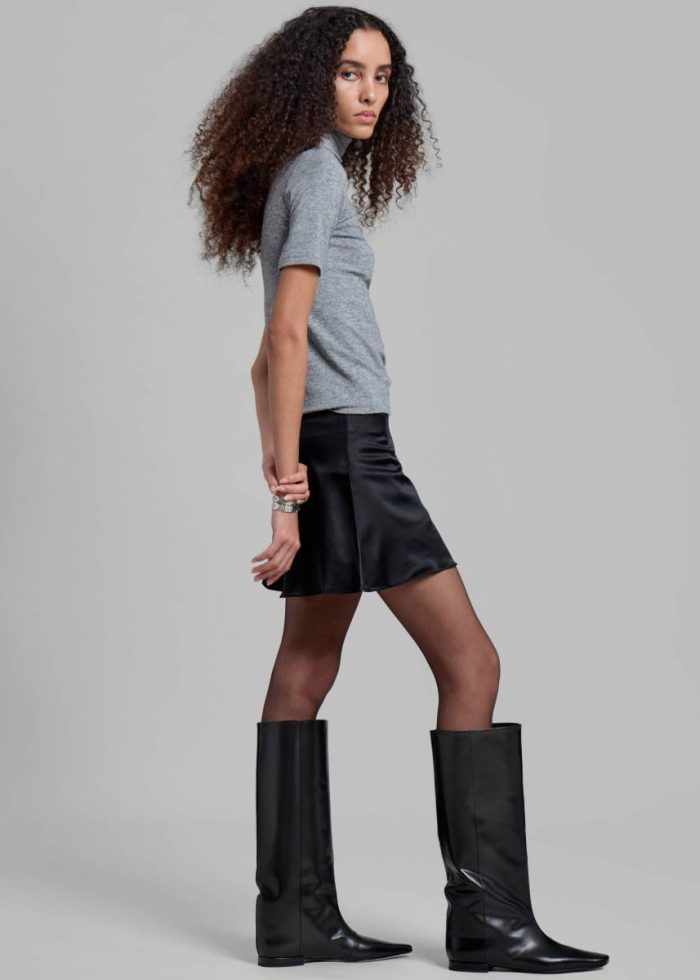 Jules Satin Mini Skirt - Black The Frankie Shop Women Black Bottoms