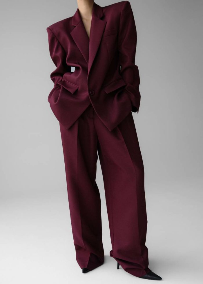 Jun Blazer - Burgundy The Frankie Shop Outerwear Red Women