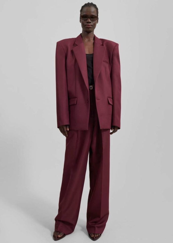 Jun Blazer - Burgundy The Frankie Shop Outerwear Red Women