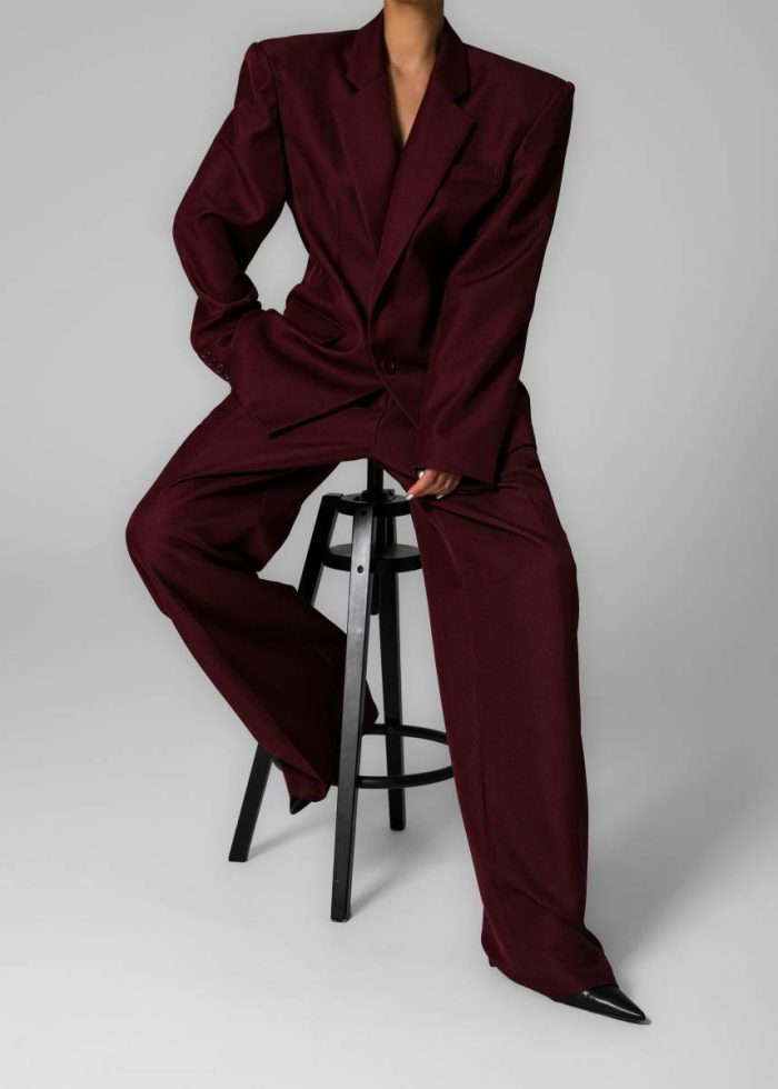 Jun Blazer - Burgundy The Frankie Shop Outerwear Red Women