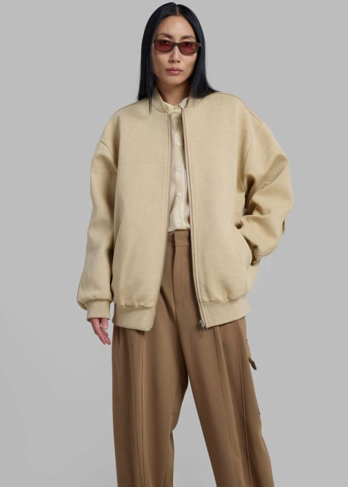 Jura Cotton Bomber Jacket - Beige Outerwear Beige Women The Frankie Shop