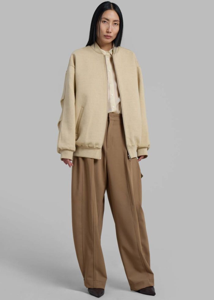 Jura Cotton Bomber Jacket - Beige Outerwear Beige Women The Frankie Shop