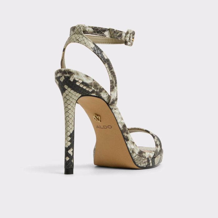 Kaathy White/Black Women's Animal Print Aldo Heels White/Black Women