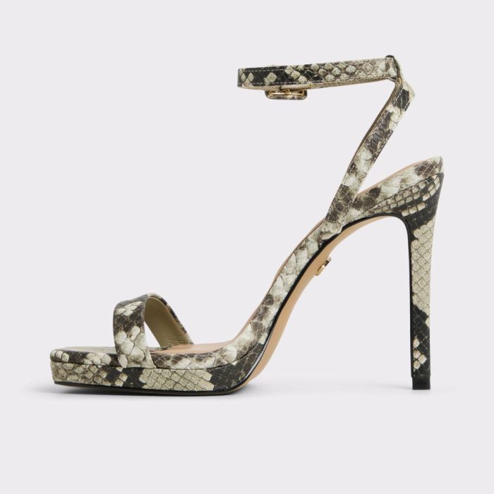 Kaathy White/Black Women's Animal Print Aldo Heels White/Black Women
