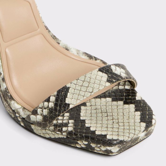 Kaathy White/Black Women's Animal Print Aldo Heels White/Black Women