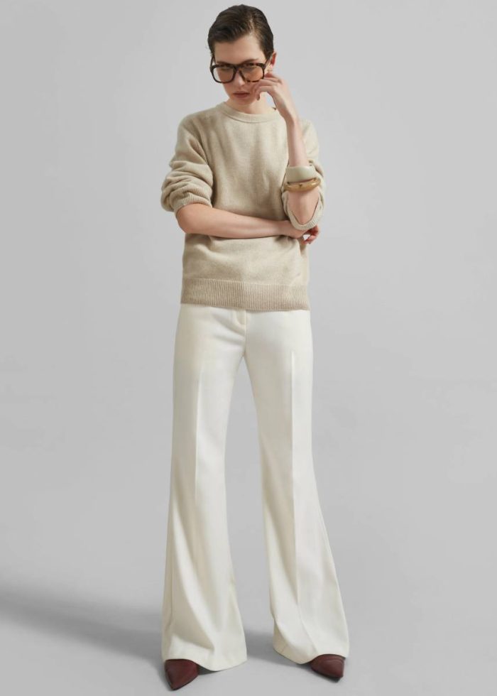 Kinsale Bootcut Pants - Ivory White The Frankie Shop Bottoms Women