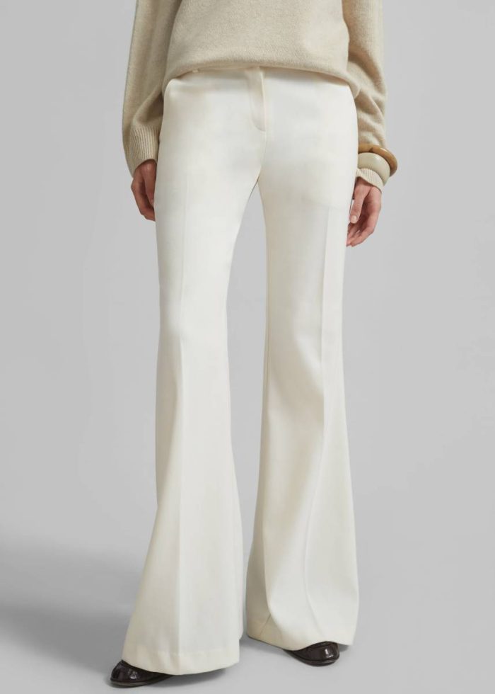 Kinsale Bootcut Pants - Ivory White The Frankie Shop Bottoms Women