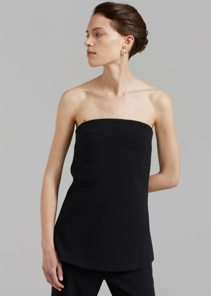 Kit Strapless Top - Black The Frankie Shop Women Black Tops