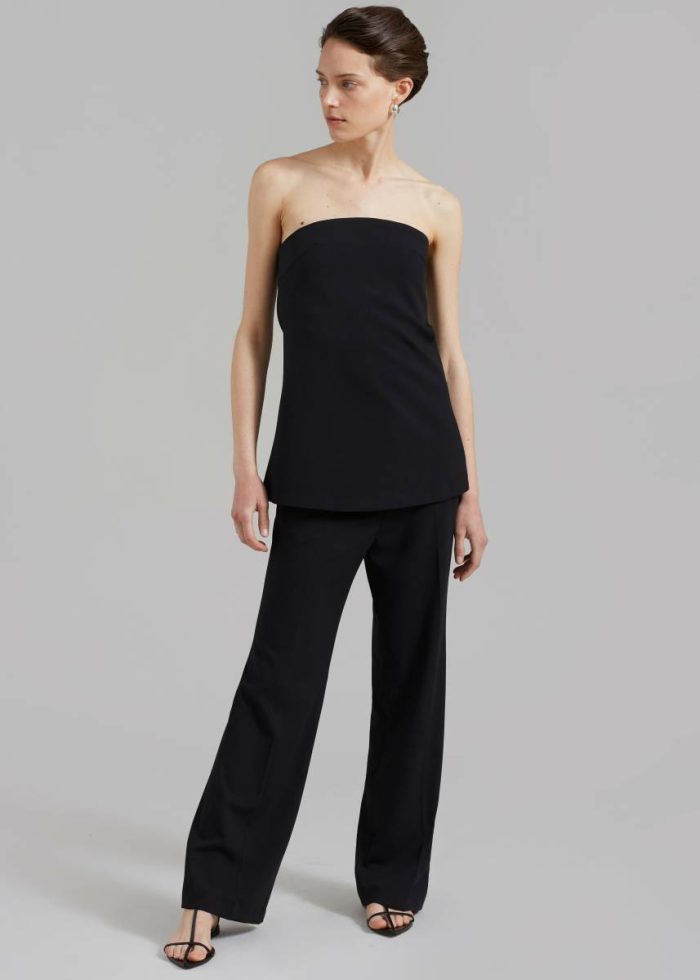 Kit Strapless Top - Black The Frankie Shop Women Black Tops
