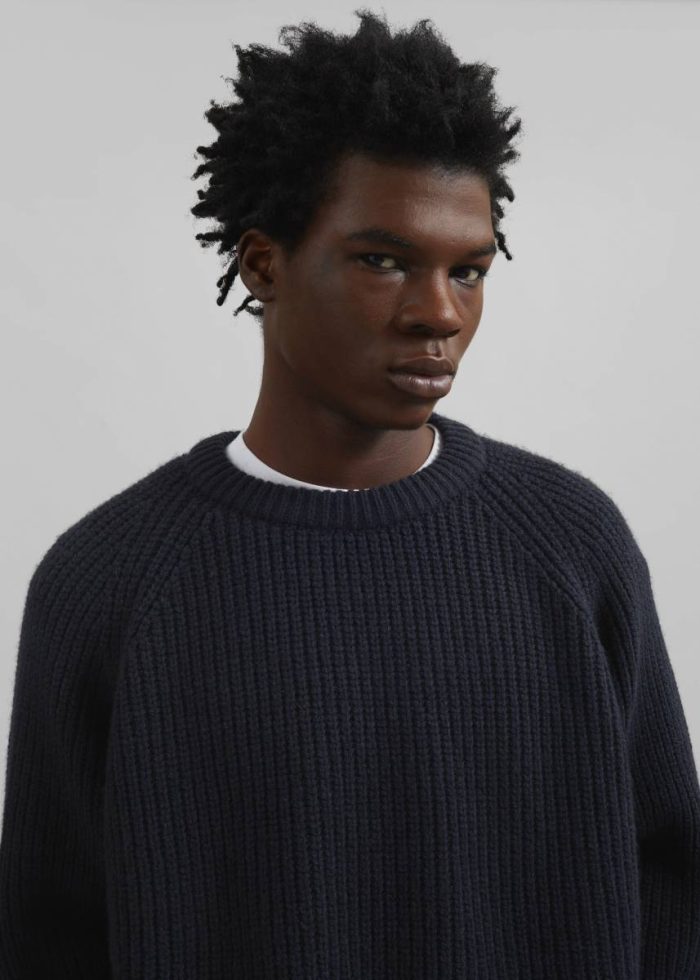 Knitwear The Frankie Shop Blue Men Carter Crew Neck Sweater - Navy