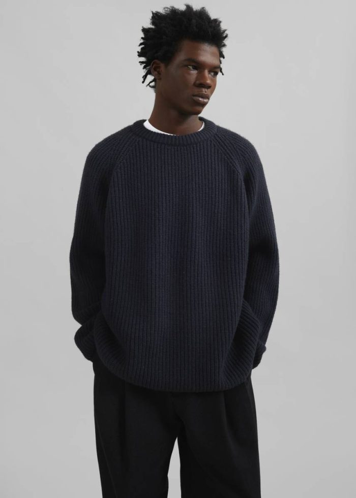 Knitwear The Frankie Shop Blue Men Carter Crew Neck Sweater - Navy