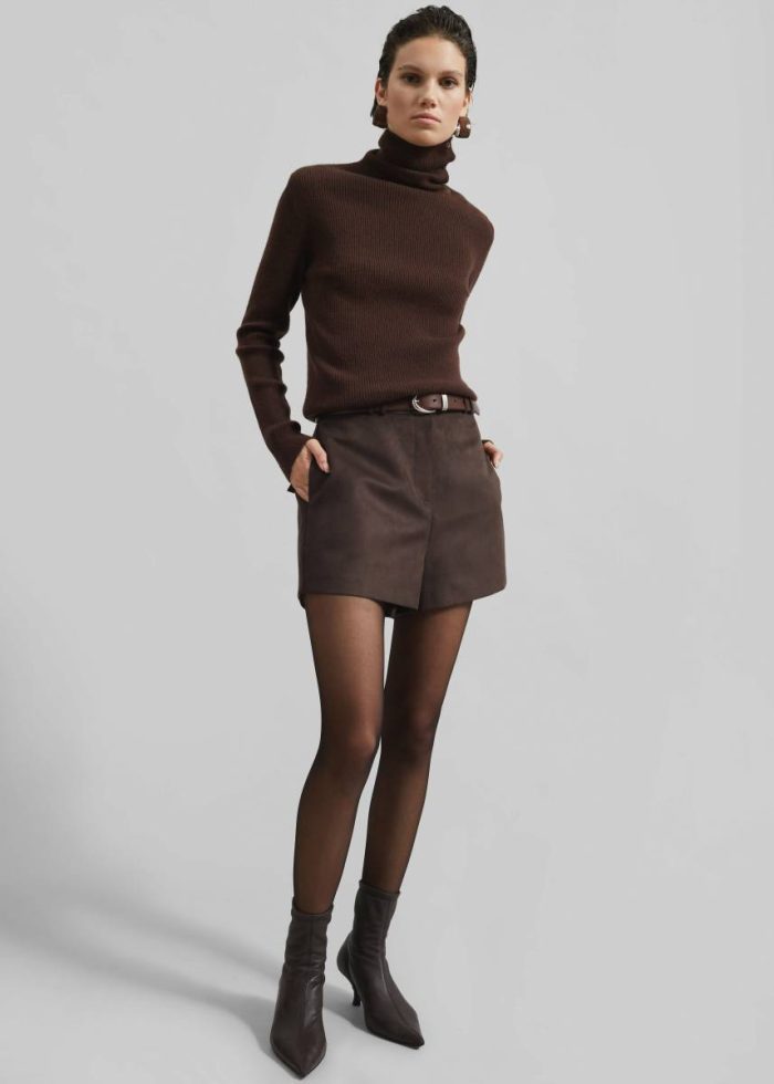 Knitwear Women The Frankie Shop Brown Devar Turtleneck Sweater - Brown