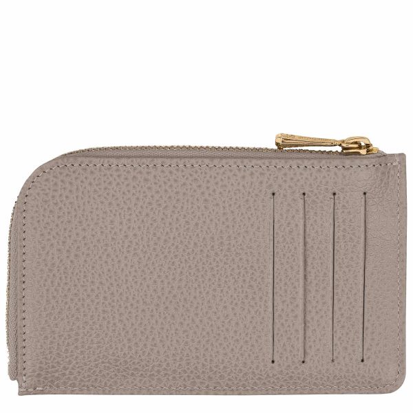 Le Foulonné Card Holder Turtledove - Leather Cardholders & Coin Purses Turtledove Women Longchamp