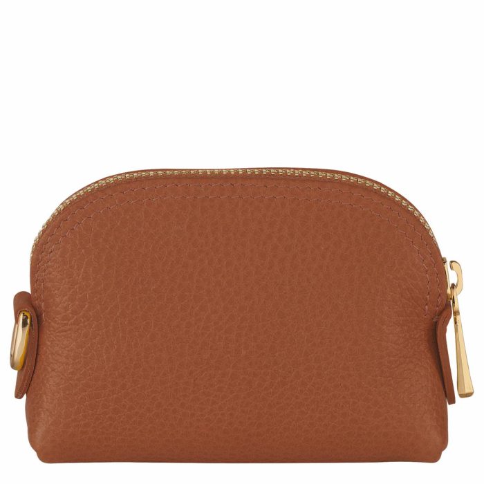 Le Foulonné Coin Purse Caramel - Leather Longchamp Cardholders & Coin Purses Caramel Women
