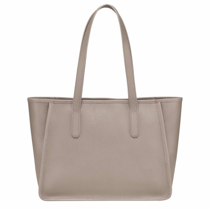 Le Foulonné L Tote Bag Turtledove - Leather Longchamp Women Leather Bags Turtledove