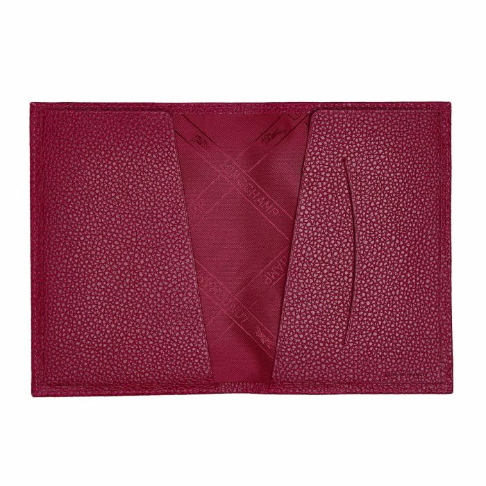 Le Foulonné Passport Cover Beetroot - Leather Beetroot Women Pouches & Cases Longchamp