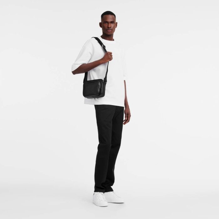 Le Foulonné S Camera Bag Black - Leather Men Longchamp Leather Bags Black