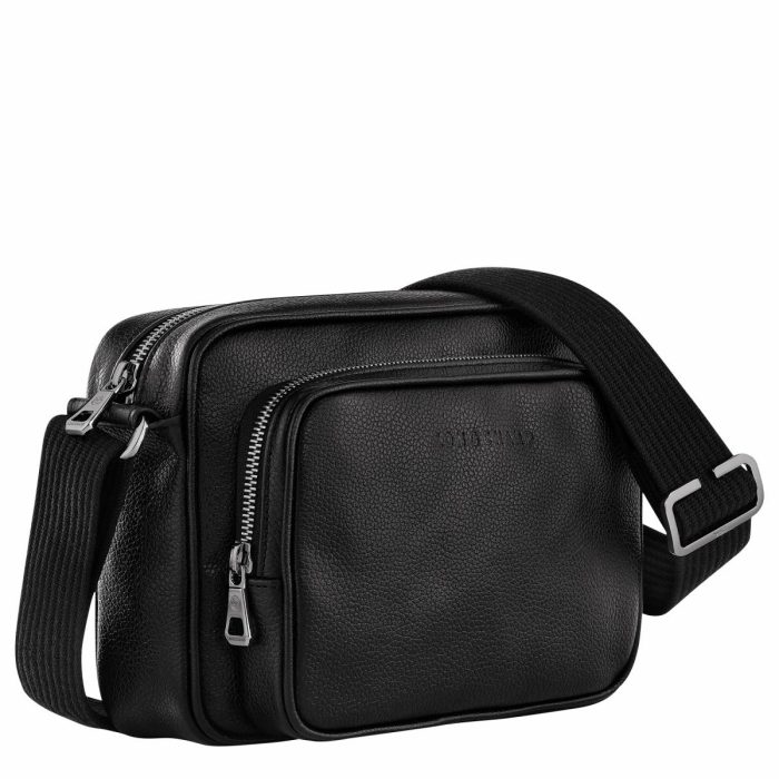 Le Foulonné S Camera Bag Black - Leather Men Longchamp Leather Bags Black