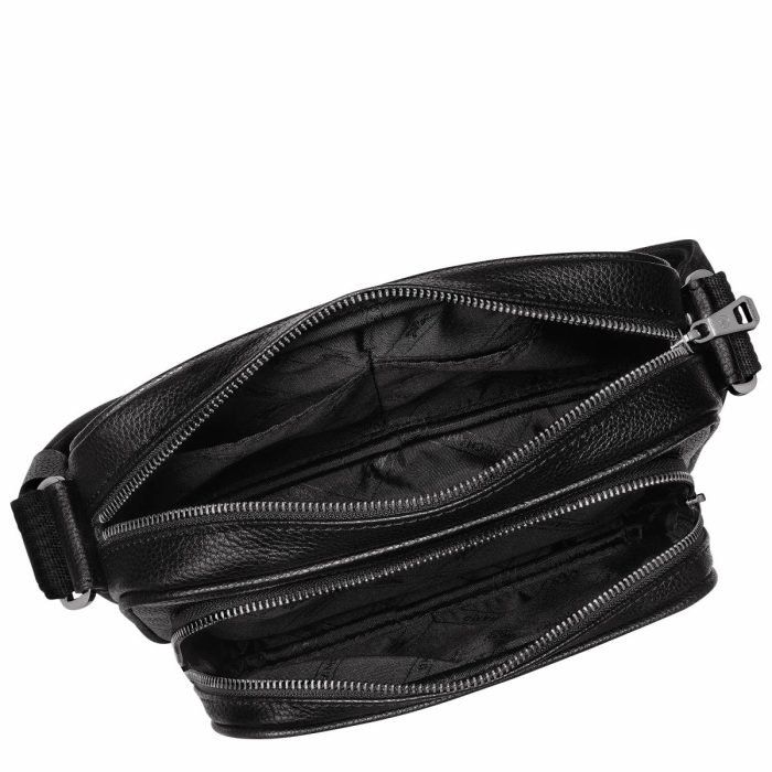 Le Foulonné S Camera Bag Black - Leather Men Longchamp Leather Bags Black