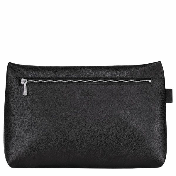 Le Foulonné Toiletry Case Black - Leather Longchamp Toiletry Bags Women Black