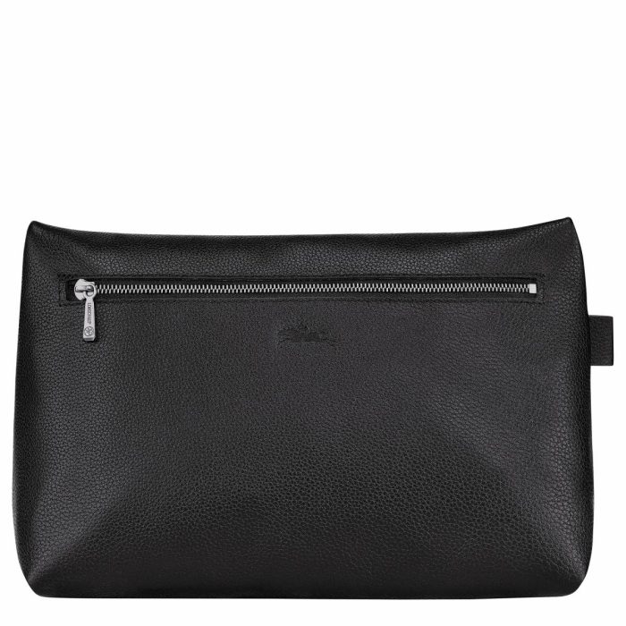 Le Foulonné Toiletry Case Black - Leather Longchamp Toiletry Bags Women Black