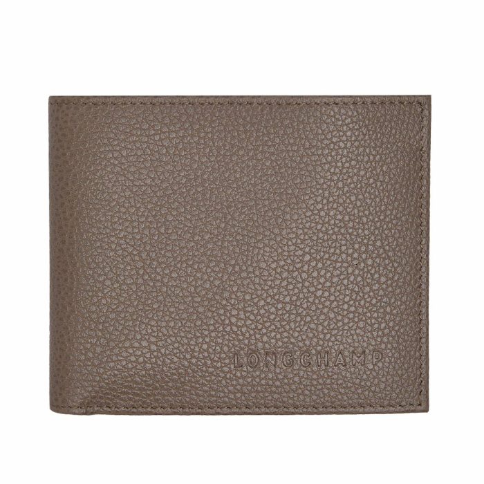 Le Foulonné Wallet Turtledove - Leather Longchamp Turtledove Leather Wallets Women