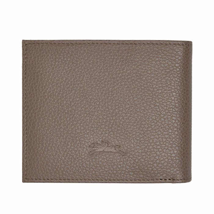 Le Foulonné Wallet Turtledove - Leather Longchamp Turtledove Leather Wallets Women