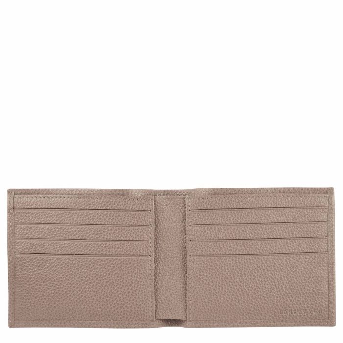 Le Foulonné Wallet Turtledove - Leather Longchamp Turtledove Leather Wallets Women