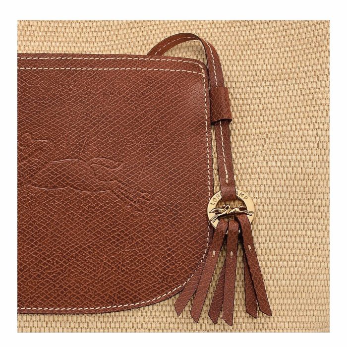 Le Pliage Collection L Basket Bag Brown - Canvas Women Longchamp Brown Shoulder Bags