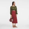 Le Pliage Filet L Mesh Bag Mahogany - Canvas Longchamp Mahogany Handbags Women
