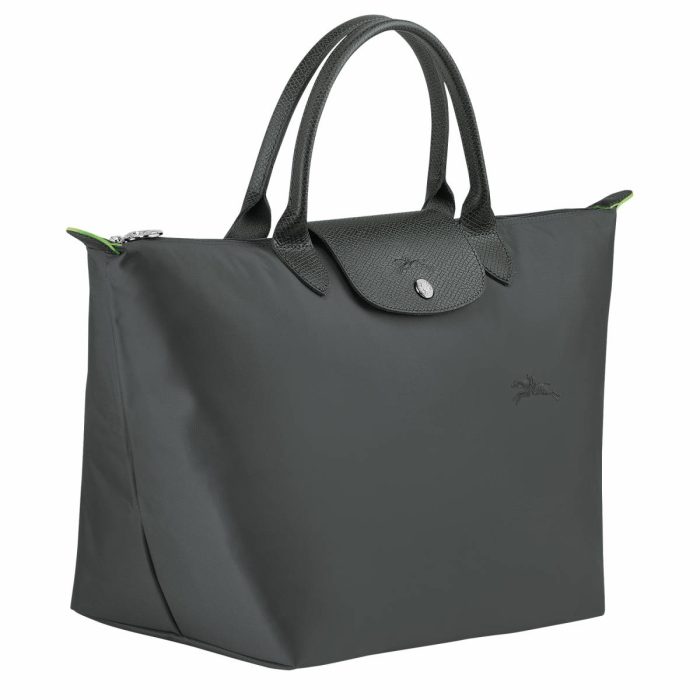 Le Pliage Green M Handbag Graphite - Recycled Canvas Longchamp Women Handbags Graphite