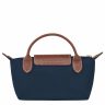 Le Pliage Original Pouch With Handle Navy - Recycled Canvas Women Navy Pouches & Cases Longchamp