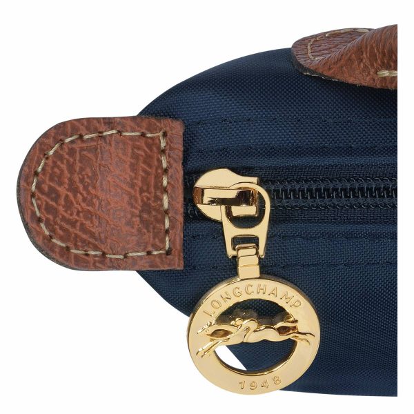 Le Pliage Original Pouch With Handle Navy - Recycled Canvas Women Navy Pouches & Cases Longchamp