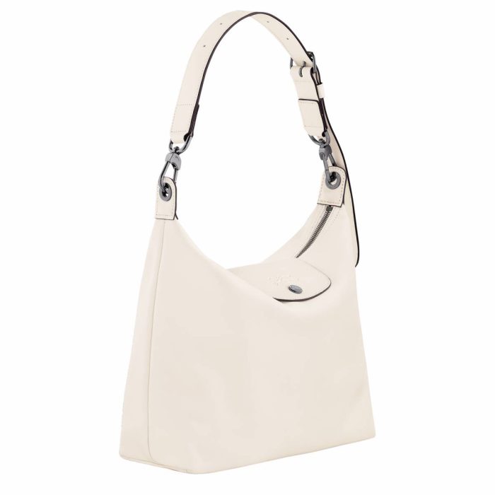 Le Pliage Xtra M Hobo Bag Ecru - Leather Leather Bags Women Longchamp Ecru