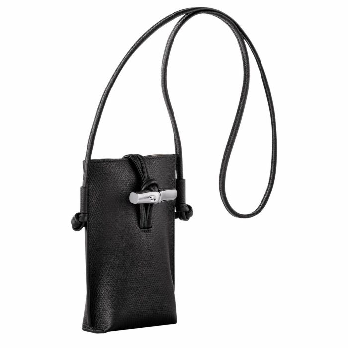 Le Roseau Phone Case Black - Leather Black Longchamp Women Phone Cases