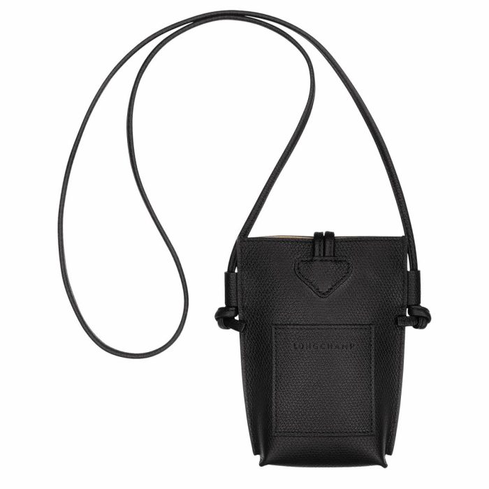 Le Roseau Phone Case Black - Leather Black Longchamp Women Phone Cases