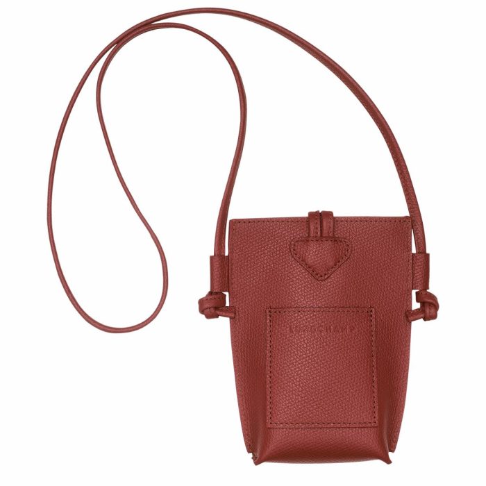 Le Roseau Phone Case Chestnut - Leather Women Phone Cases Longchamp Chestnut