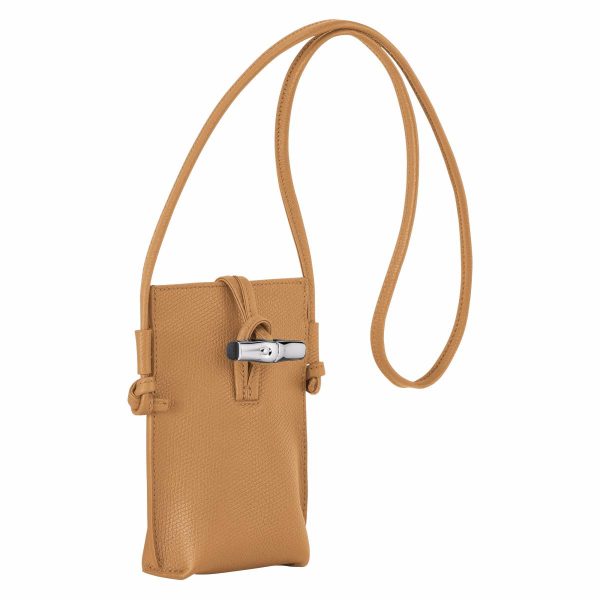 Le Roseau Phone Case Walnut - Leather Walnut Women Phone Cases Longchamp