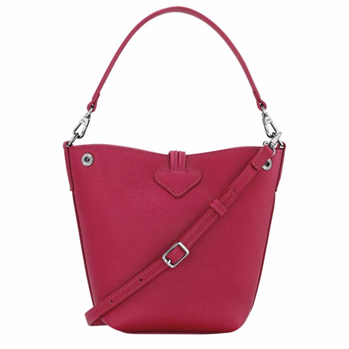 Leather Bags Beetroot Women Longchamp Le Roseau Xs Bucket Bag Beetroot - Leather