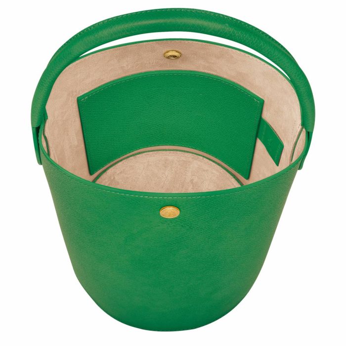 Leather Bags Longchamp Green Women Épure S Bucket Bag Green - Leather